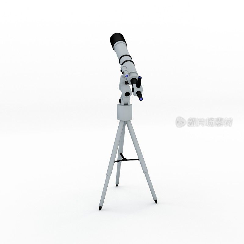 望远镜。孤立在白色背景上。3 d渲染插图。
